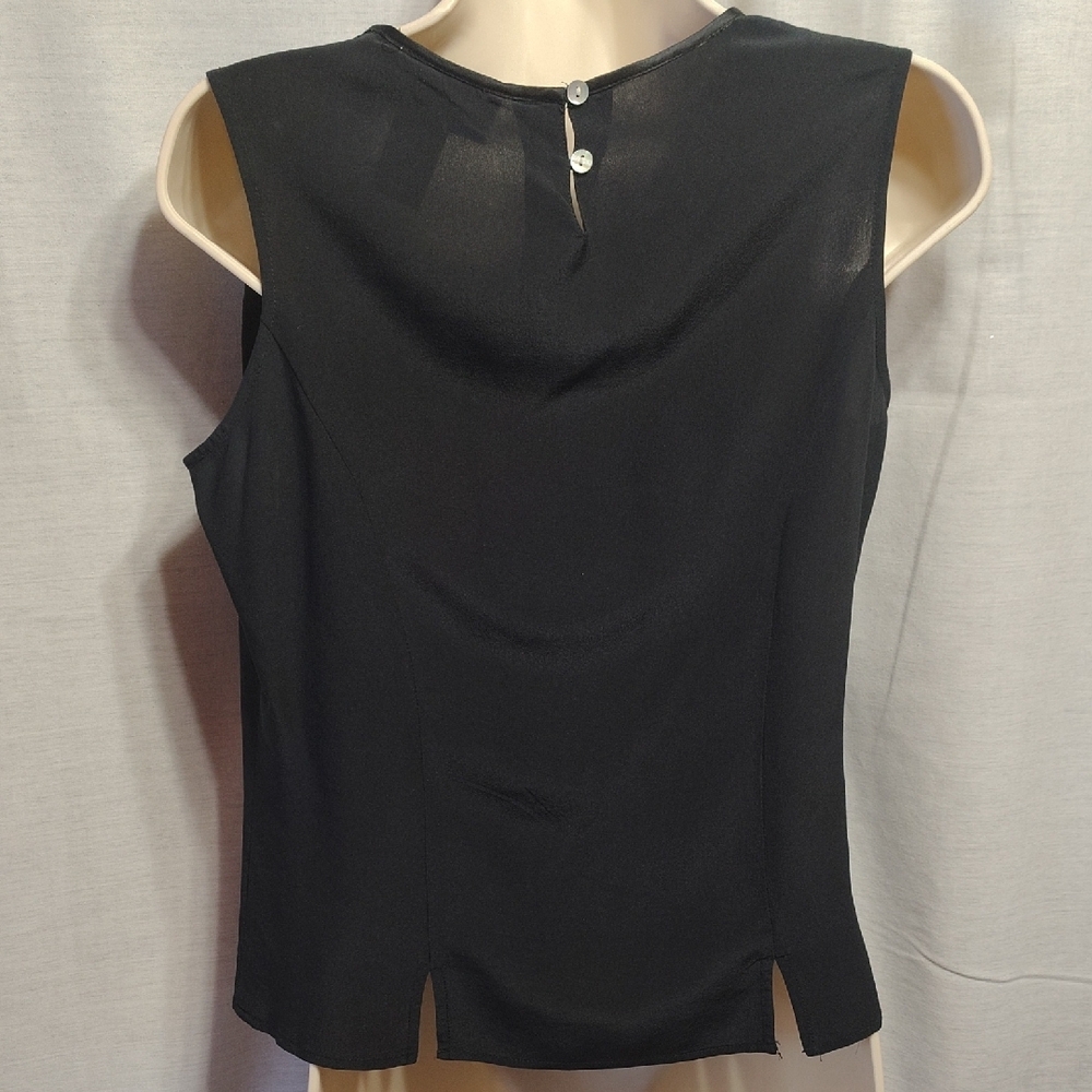 Casual Corner Elegant Black Silk Sleeveless Top - Picture 4 of 4